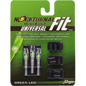 Nockturnal Lighted Nock Green 3 Pack Universal Fit