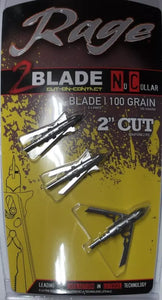 RAGE 2 BLADE COC CONTACT NO COLLAR 2" R38900 2 BLADE 100G