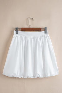 White Bubble Mini Skirt with Pockets