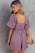 Load image into Gallery viewer, Valerian Square Neck Ruched Puff Sleeve Romper
