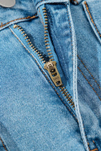 Load image into Gallery viewer, Dusk Blue Acid Wash High-Waisted Bow Detailed Denim Skirt
