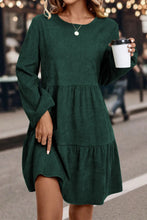 Load image into Gallery viewer, Mist Green Lantern Sleeve Tiered Mini Dress
