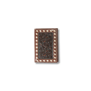 Ariat Tri-Fold Floral Embroidered Bucklace Wallet