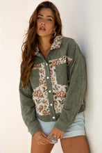 Load image into Gallery viewer, Sage Green Floral Patchwork Jacket
