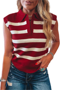 Red Striped Sweater Vest