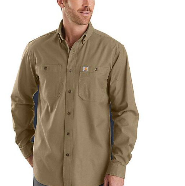 Carhartt Men's Rugged Flex Relaxed Fit Midweight Canvas Long Sleeve Shirt