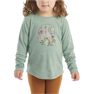 Girl's Carhartt Floral Logo Long-Sleeve T-Shirt