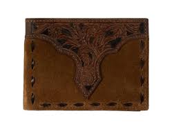 Nocona Men's  Embossed Stitch Lace Bifold  Wallet