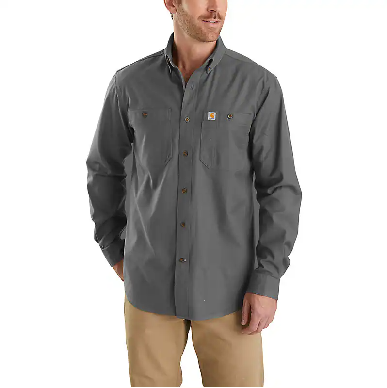 Carhartt Men's Rugged Flex Relaxed Fit Midweight Canvas Long Sleeve Shirt