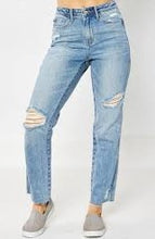 Load image into Gallery viewer, Judy Blue Women&#39;s High Waisted Rigid magic Destroy Straight Denim Jeans
