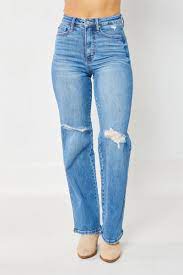 Judy Blue High Waisted Tummy Control Knee Destroy Jeans
