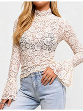 Load image into Gallery viewer, Women's See Sheer Lace Blouse Layering Top
