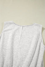 Load image into Gallery viewer, Light Grey Solid Color High-Waisted Crewneck Jumpsuit

