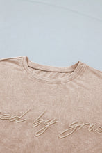 Load image into Gallery viewer, Smoke Gray 100% Cotton saved by grace Mineral Washed Cotton T Shirt
