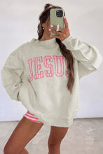 Load image into Gallery viewer, Gray Gingham Jesus Crewneck
