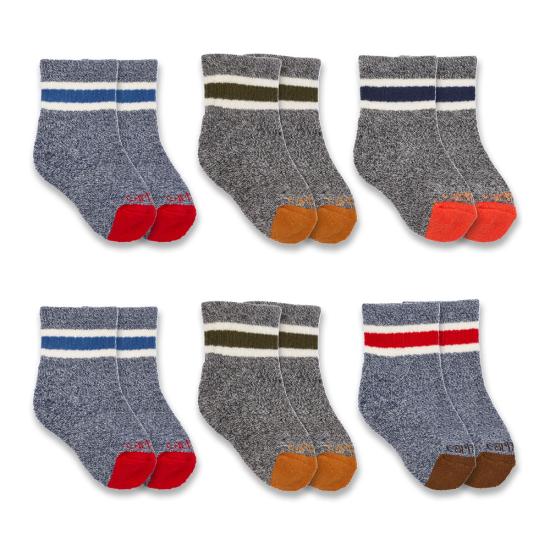 Boy's Carhartt Synthetic Blend Midweight Crew Socks 6 Pack