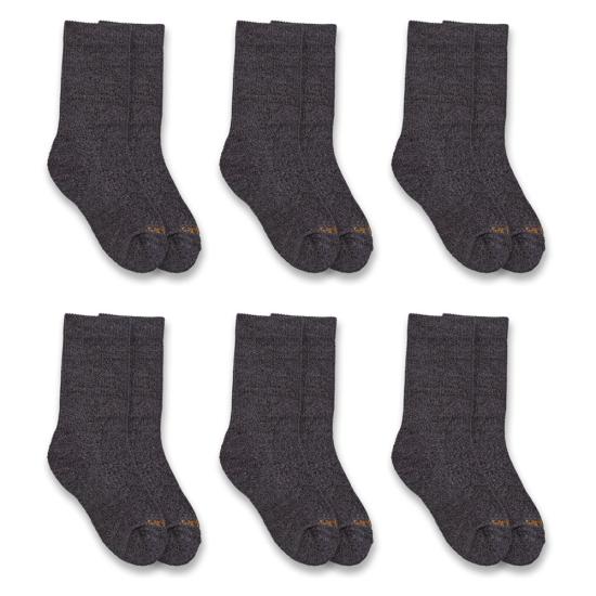 Carhartt SC0696J - Boy's Lightweight Crew Sock 6-Pack