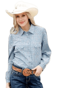 Cruel Denim Women's Blue Button-Down Western Shirt