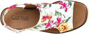 Corky’s White Floral Freddie Wedges