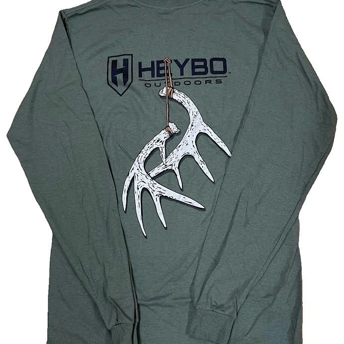 Heybo Hanging Antlers Long Sleeve Tee Shirt