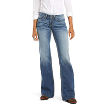 Load image into Gallery viewer, Ariat Trouser Mid Rise Stretch Bonnie Baseball Stitch Wide Leg Jean
