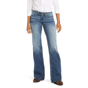 Ariat Trouser Mid Rise Stretch Bonnie Baseball Stitch Wide Leg Jean