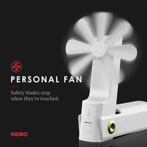 Nebo Rechargeable Power Bank and 150 Lumen Flashlight with Personal Fan