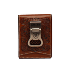 Ariat® Men's Floral Embossed Bifold Money Clip Wallet