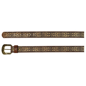 Hooey Ladies Brown Belt With Metallic Tool