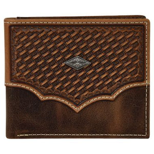 Justin Bifold Basket Weave Yoke Wallet