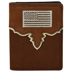Justin Men's Front Pocket Wallet Yoke With USA Flag