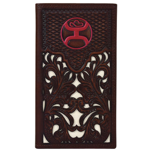 Hooey Signature Rodeo Wallet Brown With Bone Inlay