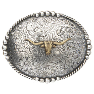 Oval Gold Longhorn Buckle