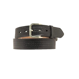 Nocona Men's Basketweave Embossed Black Leather Belt