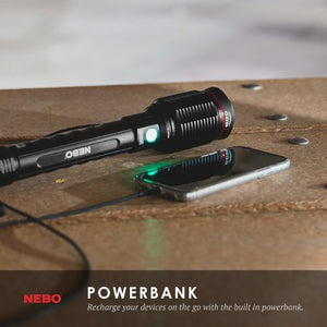NEBO Redline 6k Flashlight 6000 Lumen LED Rechargeable 4 Light Modes Waterproof Impact Resistant