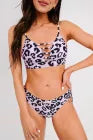 Leopard Print Halter Neck Tie Side Two Piece Bikini
