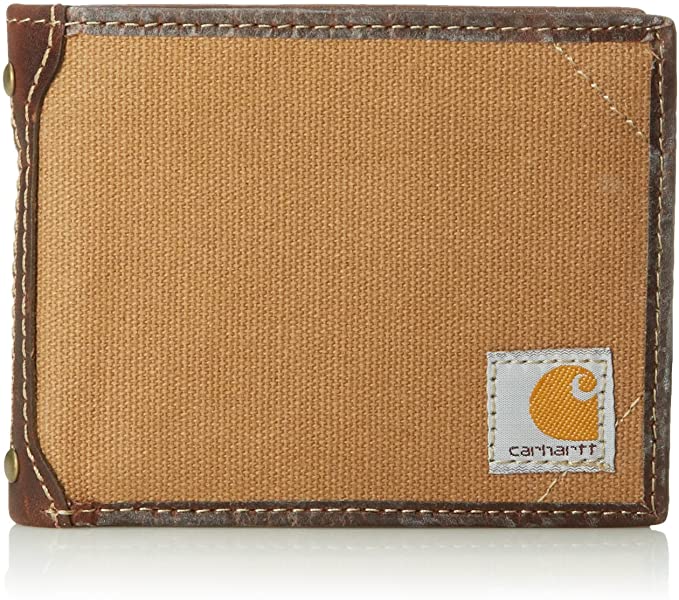 Carhartt Genuine Leather Canvas Passcase Wallet