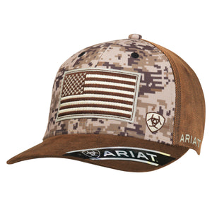Ariat Men's Digital Camo Front USA Flag Camo Hat