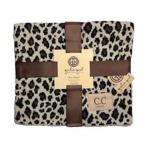 Girlie Girl Leopard Beige Baby Blanket