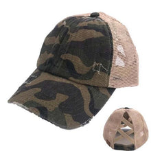 Load image into Gallery viewer, Girlie Girl CC Criss Cross Ponytail Hat
