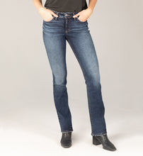 Load image into Gallery viewer, Elyse Mid Rise Slim Bootcut Silver Jeans

