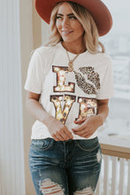 Load image into Gallery viewer, Ladies LOVE White Crew Neck Tee

