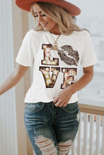 Load image into Gallery viewer, Ladies LOVE White Crew Neck Tee
