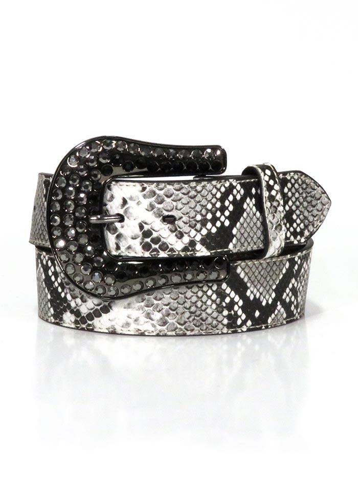 Nocona Ladies Snake Skin Print Genuine Leather Belt