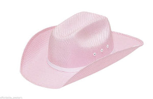 Kid's Pink Straw Cowgirl Hat