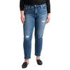 High Note Universal Fit High Rise Straight Leg Silver Jeans