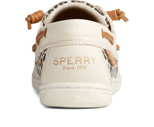 Load image into Gallery viewer, Women&#39;s Sperry Songfish Animal Print Linen Boat Shoe
