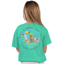 Load image into Gallery viewer, Youth Here Comes the Sun Simply Southern Short Sleeve T-shirt
