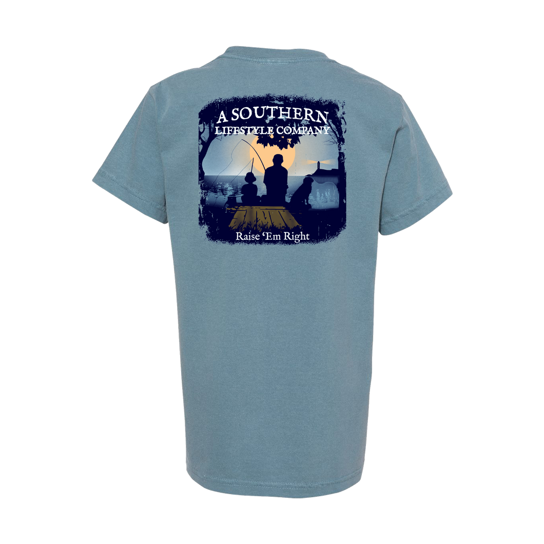 A Southern Lifestyle Dock Sitting Youth Short Sleeve Tee