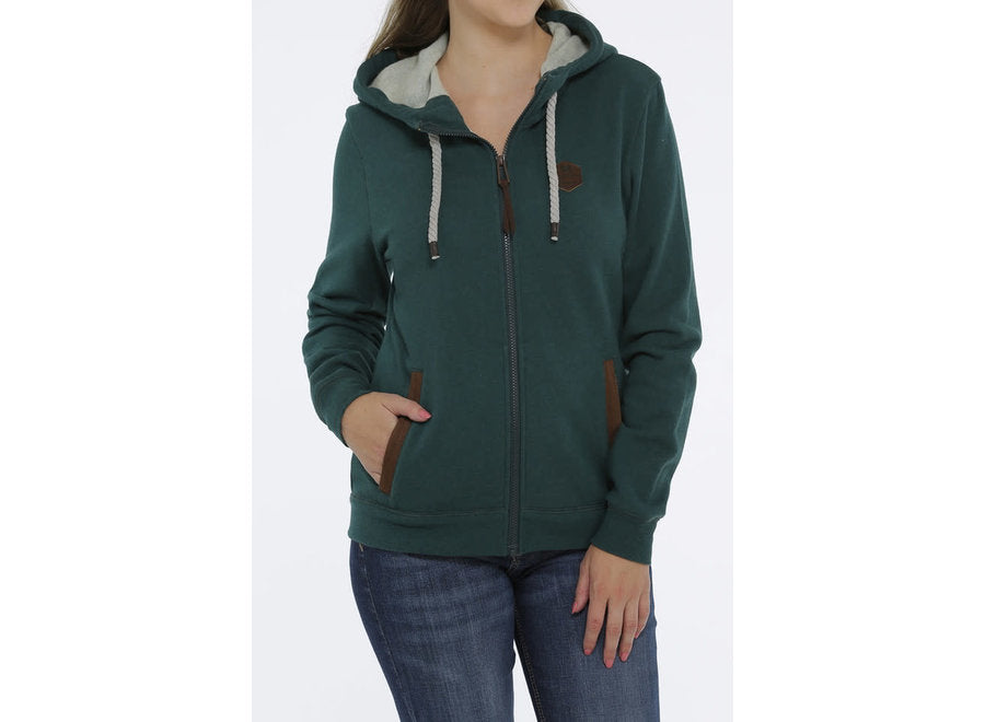 Cinch Full Zip Hoodie Heather Green